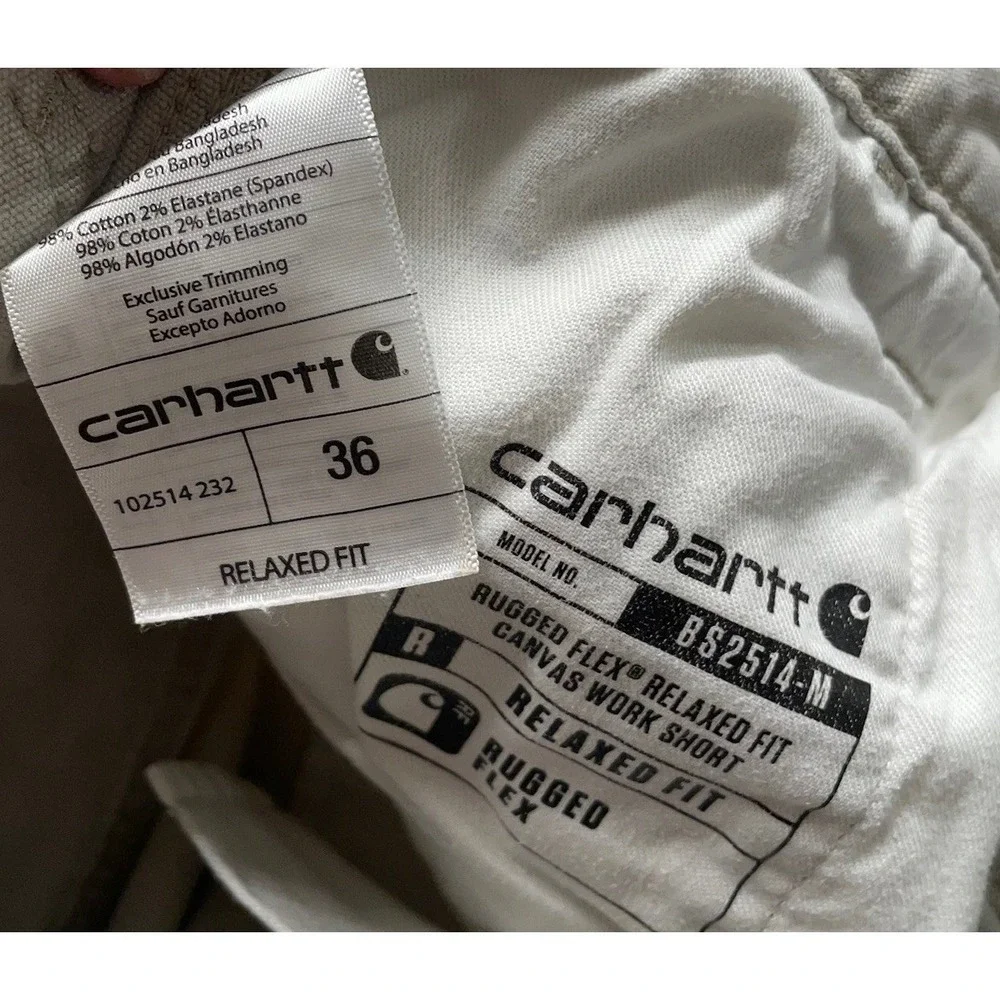 Carhartt Mens Relaxed Fit‎ Cargo Shorts Size 36 Carpenter Work Shorts Beige